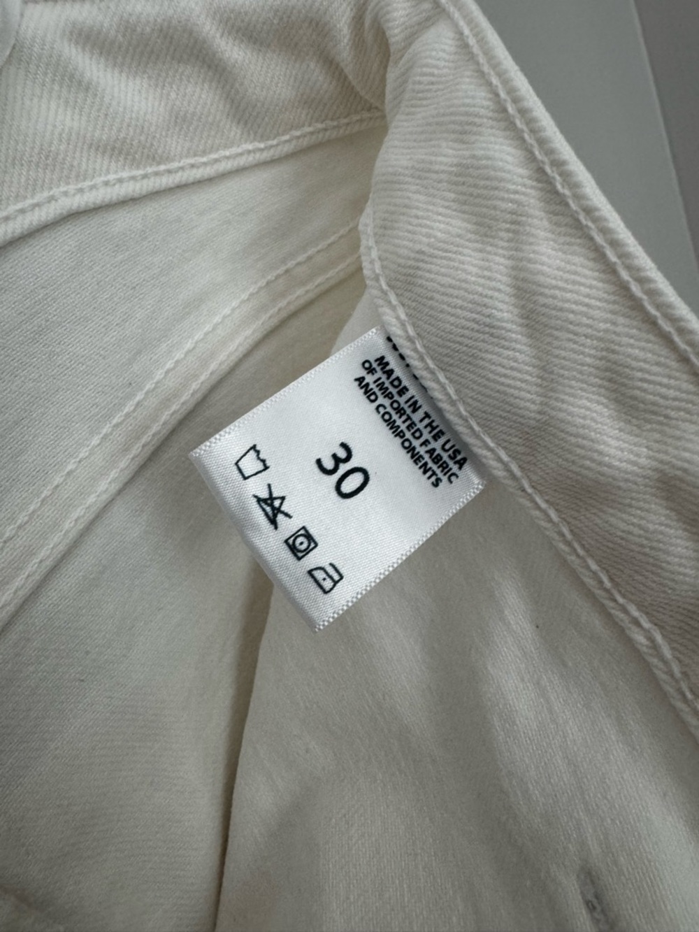 Just Black Denim Sailor Pocket Wide Leg Pants in cream, size 30 - Picture 10 of 10